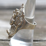 Vintage Sterling Silver Dragon Ring 8
