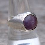 Vintage Sterling Amethyst Cabochon Ring 9.5