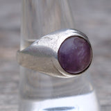 Vintage Sterling Amethyst Cabochon Ring 9.5