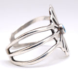 Vintage Sterling Turquoise Sandcast Cuff Bracelet