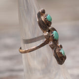 Vintage Sterling 3-Stone Turquoise Ring 4.5