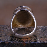 Vintage Sterling Zuni Inlay Textured Ring 9