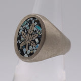 Vintage Base Metal Sweet Leaf Signet Ring 5.75