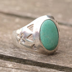 Vintage Sterling Turquoise Stamped Arrows Ring 9