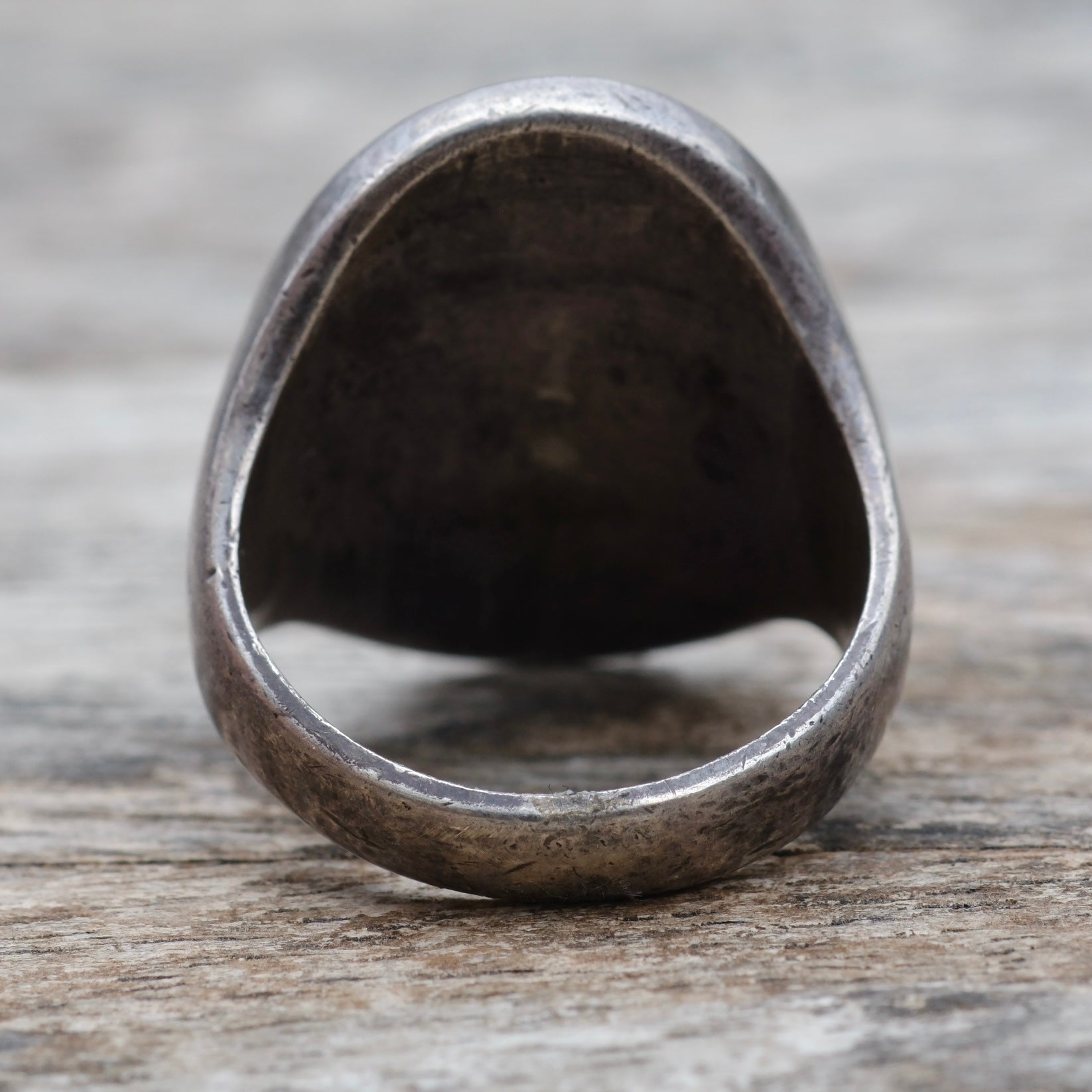 Vintage Sterling Crushed Turquoise and Coral Inlay Ring 7.75