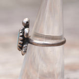 Vintage Sterling Turquoise Turtle Ring 4.5