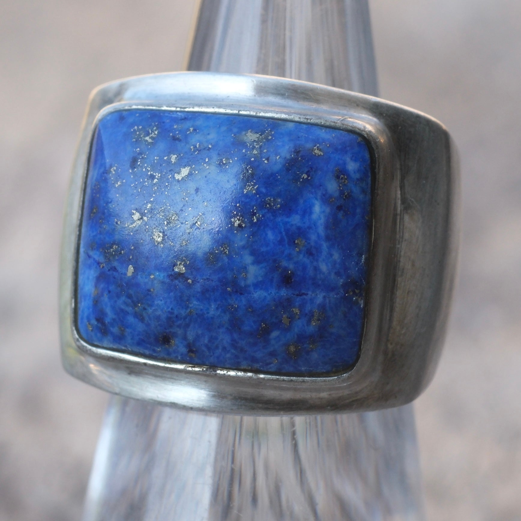 Vintage Sterling Lapis Ring 5.75