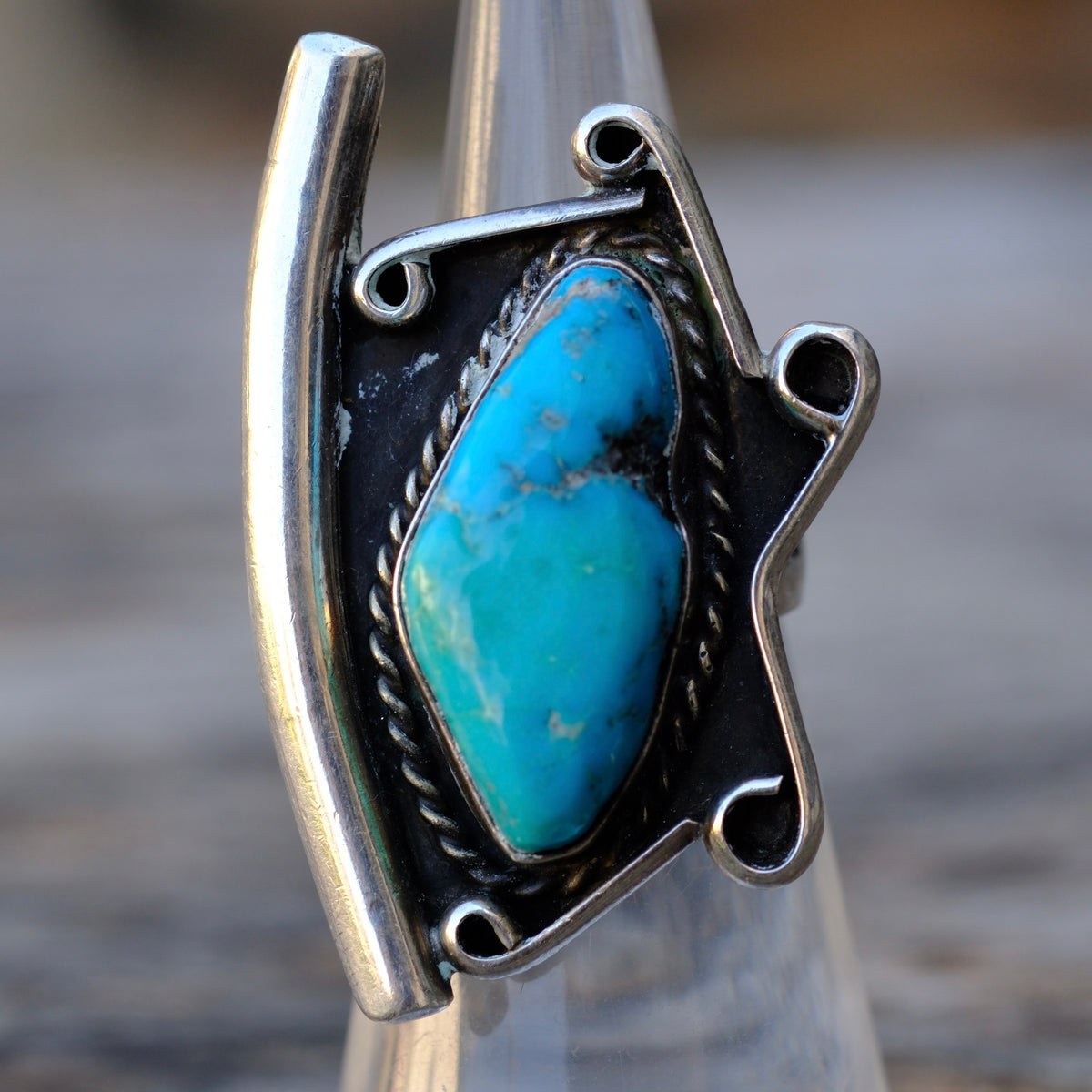 Vintage Sterling Turquoise Ring 5