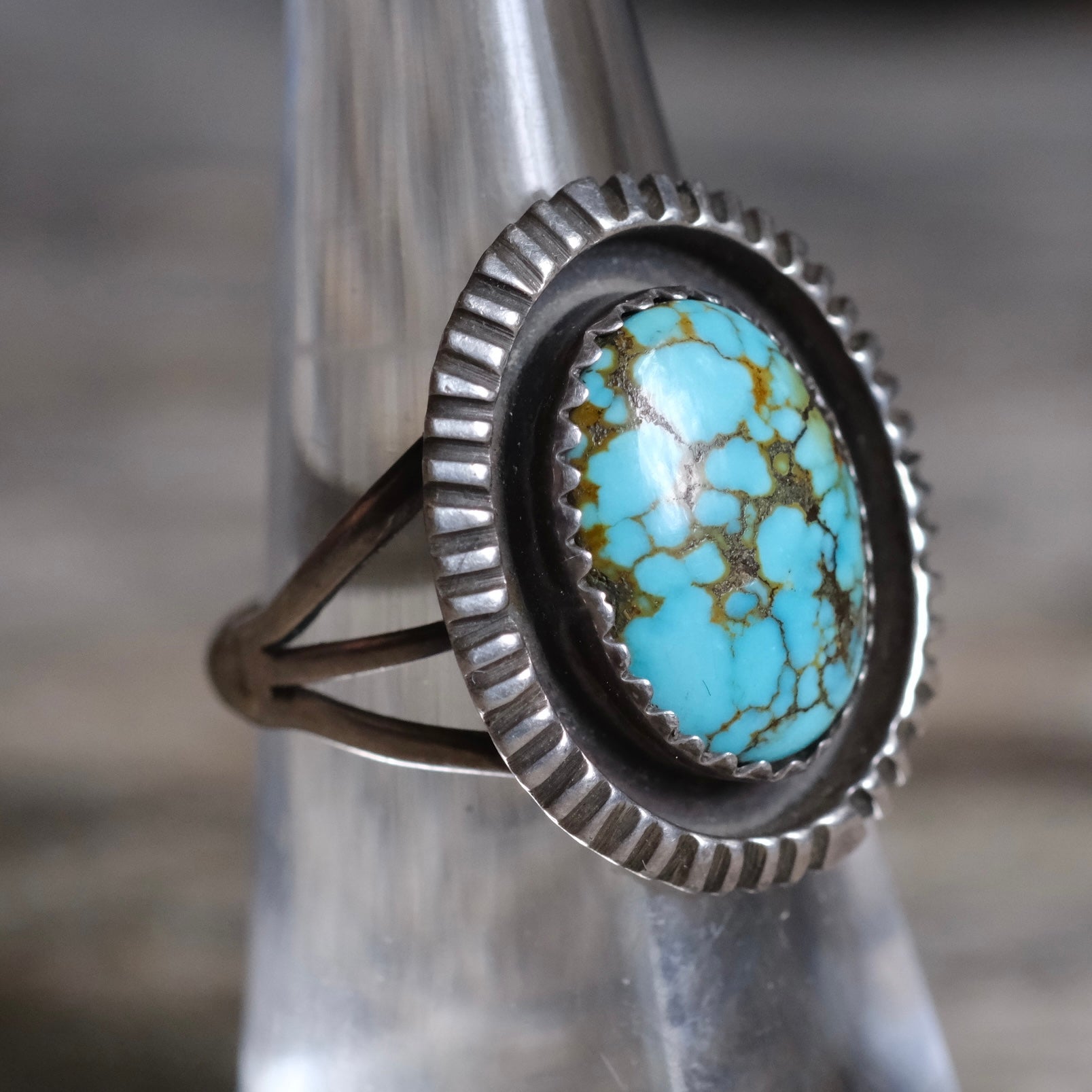 Vintage Sterling Turquoise Ring 6.5