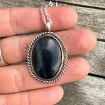 Vintage Sterling Blue Cats Eye Roper Necklace