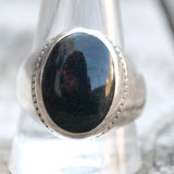 Vintage Sterling Bloodstone Cab Ring 12.5