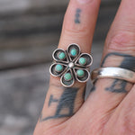 Vintage Sterling Turquoise Cluster Ring 4.5