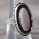 Vintage Sterling Mother Of Pearl Ring 7.25