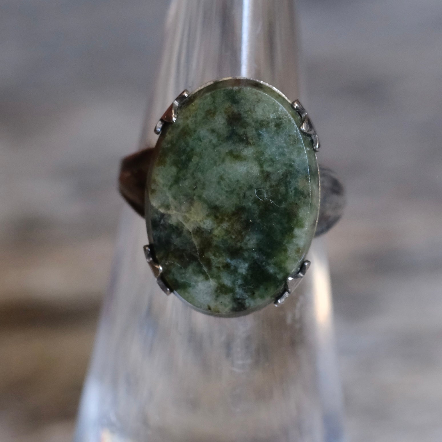 Vintage Sterling Agate Ring 4.25