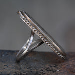 Vintage Sterling Cactus Inlay Roper Ring 6.75