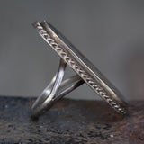 Vintage Sterling Cactus Inlay Roper Ring 6.75