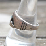 Vintage Sterling Turquoise Inlay Band 9.5