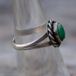 Vintage Sterling Turquoise Roper Ring 5.5
