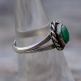 Vintage Sterling Turquoise Roper Ring 5.5
