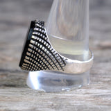 Vintage Sterling Onyx Ring 12.75