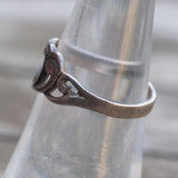 Vintage Sterling Silver Heart Band 6.75