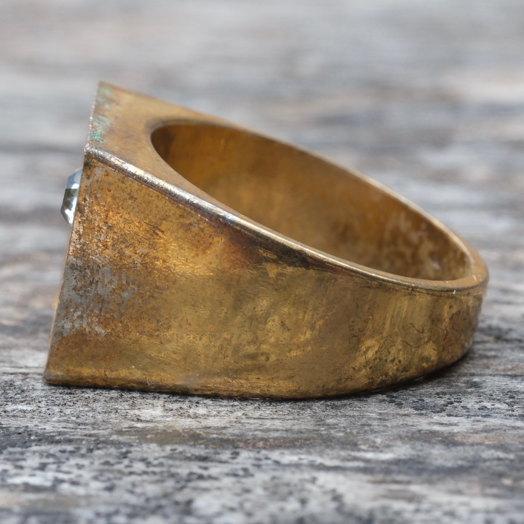 Vintage Gold Tone Signet Ring 11.25