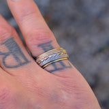 Vintage Sterling Silver Engraved Band 6.5