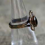 Vintage Sterling Onyx Feather Ring 5