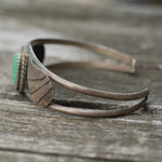 Vintage Sterling Turquoise Feather Cuff
