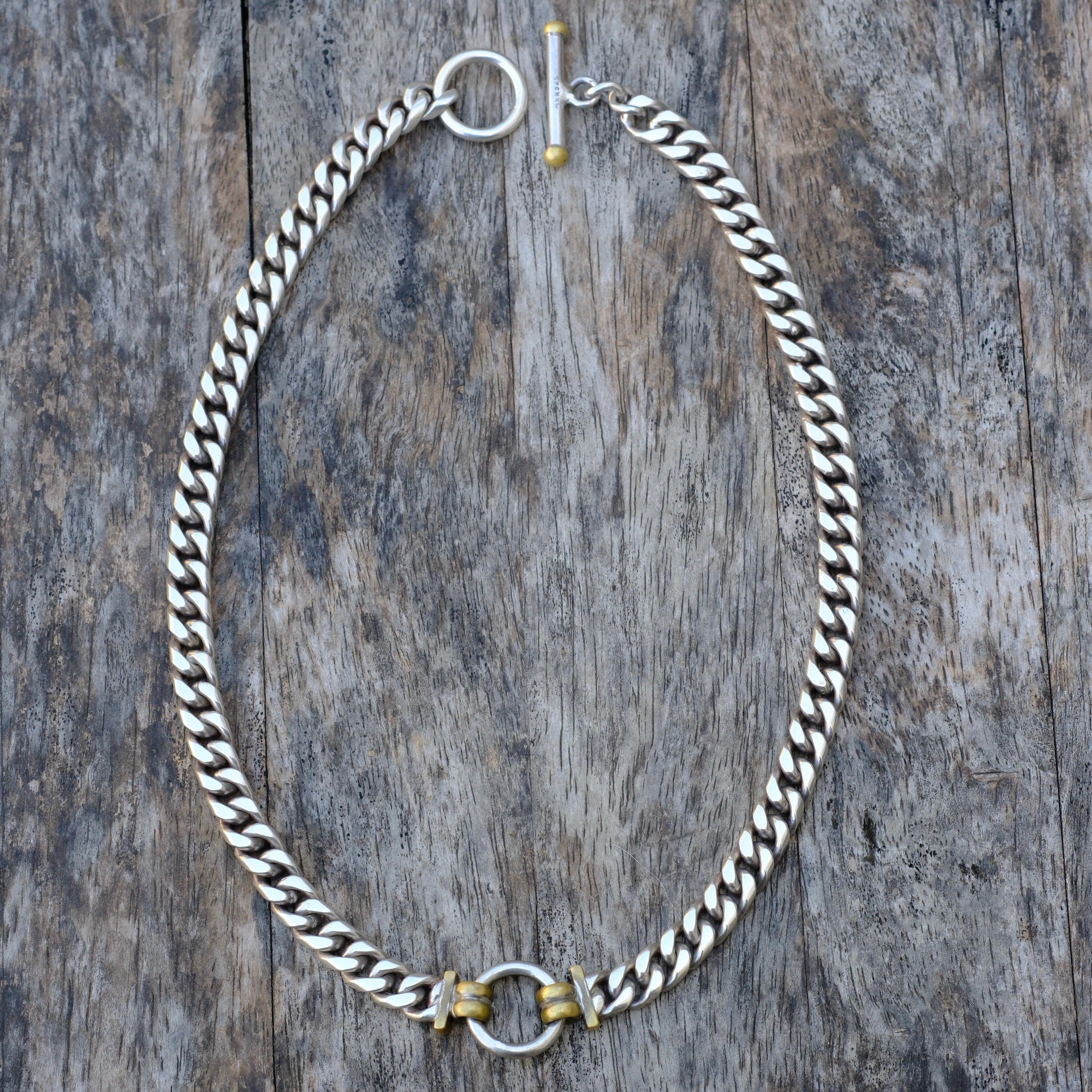 HEAVY Vintage Sterling Silver curb Chain Necklace