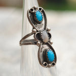 Vintage Sterling Turquoise and Mother Of Pearl Ring 3