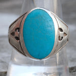 Vintage Sterling Turquoise Thunderbird Ring 11