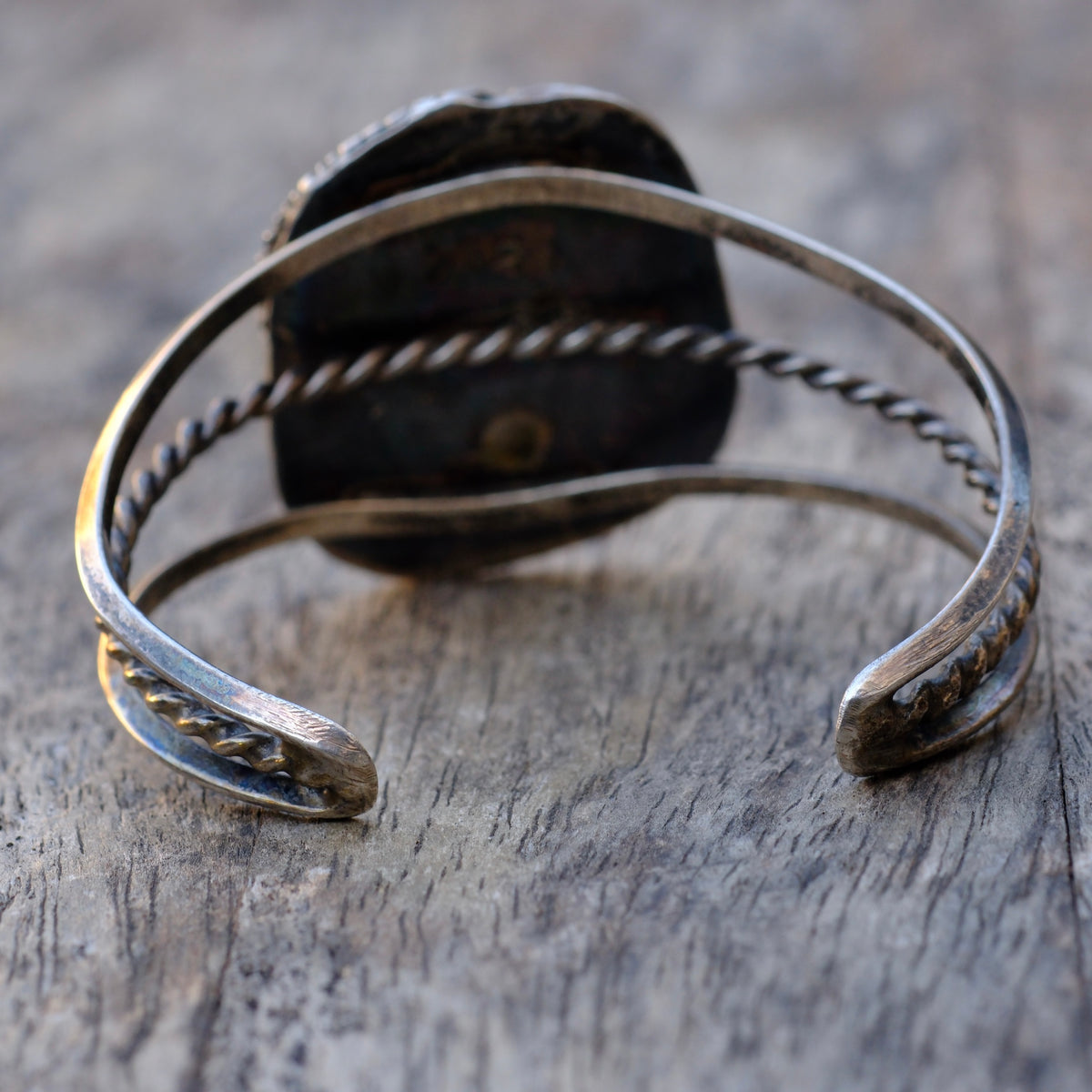 Vintage Sterling Turquoise Feather Cuff