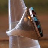 Vintage Sterling Zuni Inlay Ring 10