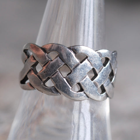 Vintage Sterling Silver Braided Band 8