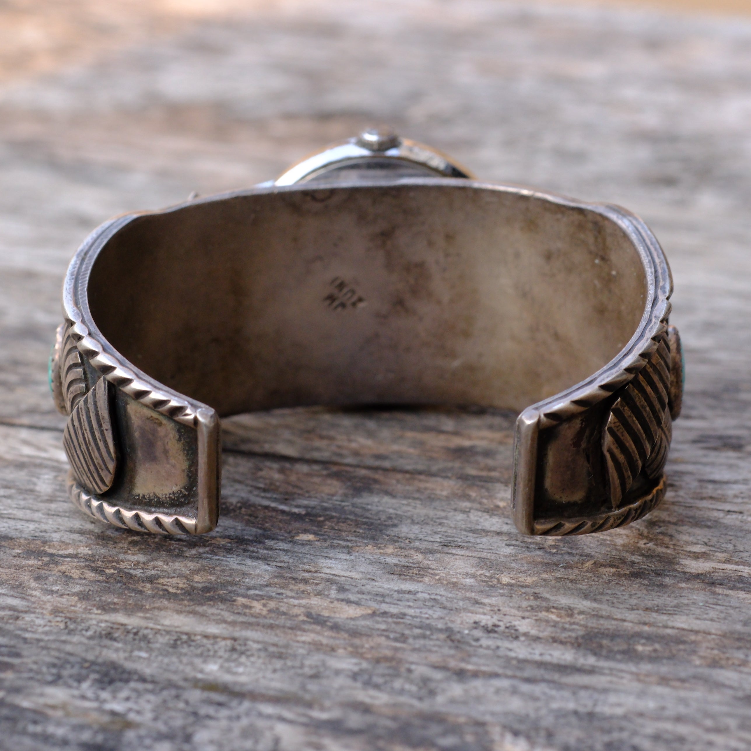 Vintage Sterling Turquoise Cuff Watch Cuff Bracelet