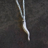 Vintage Sterling Silver Italian Horn Necklace