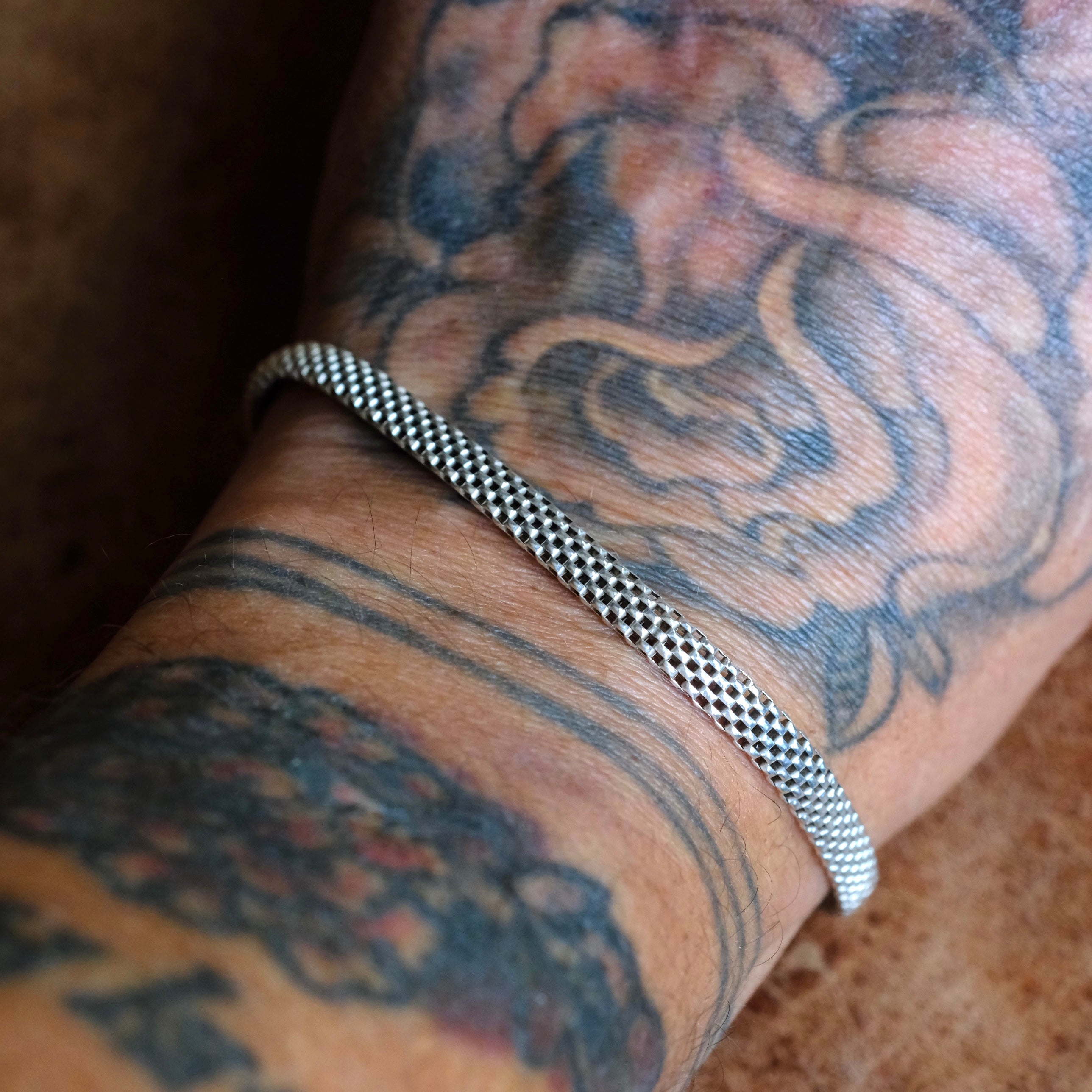 Vintage Sterling Woven Chain Bracelet