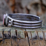 Vintage Sterling Mother Of Pearl Cuff Bracelet