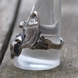 Vintage White Bronze Biker Ring 11