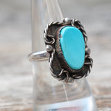 Vintage Sterling Turquoise Ring 7.75