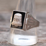 Vintage Sterling OWL Signet Ring 11.5