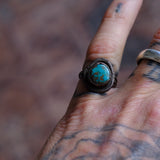 Vintage Sterling Turquoise Ring 5.25