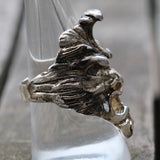 Vintage White Bronze Biker Ring 9