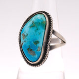Vintage Sterling Turquoise Roper Ring 5.75
