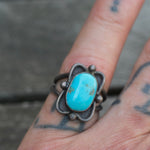 Vintage Sterling Turquoise Ring 5.25