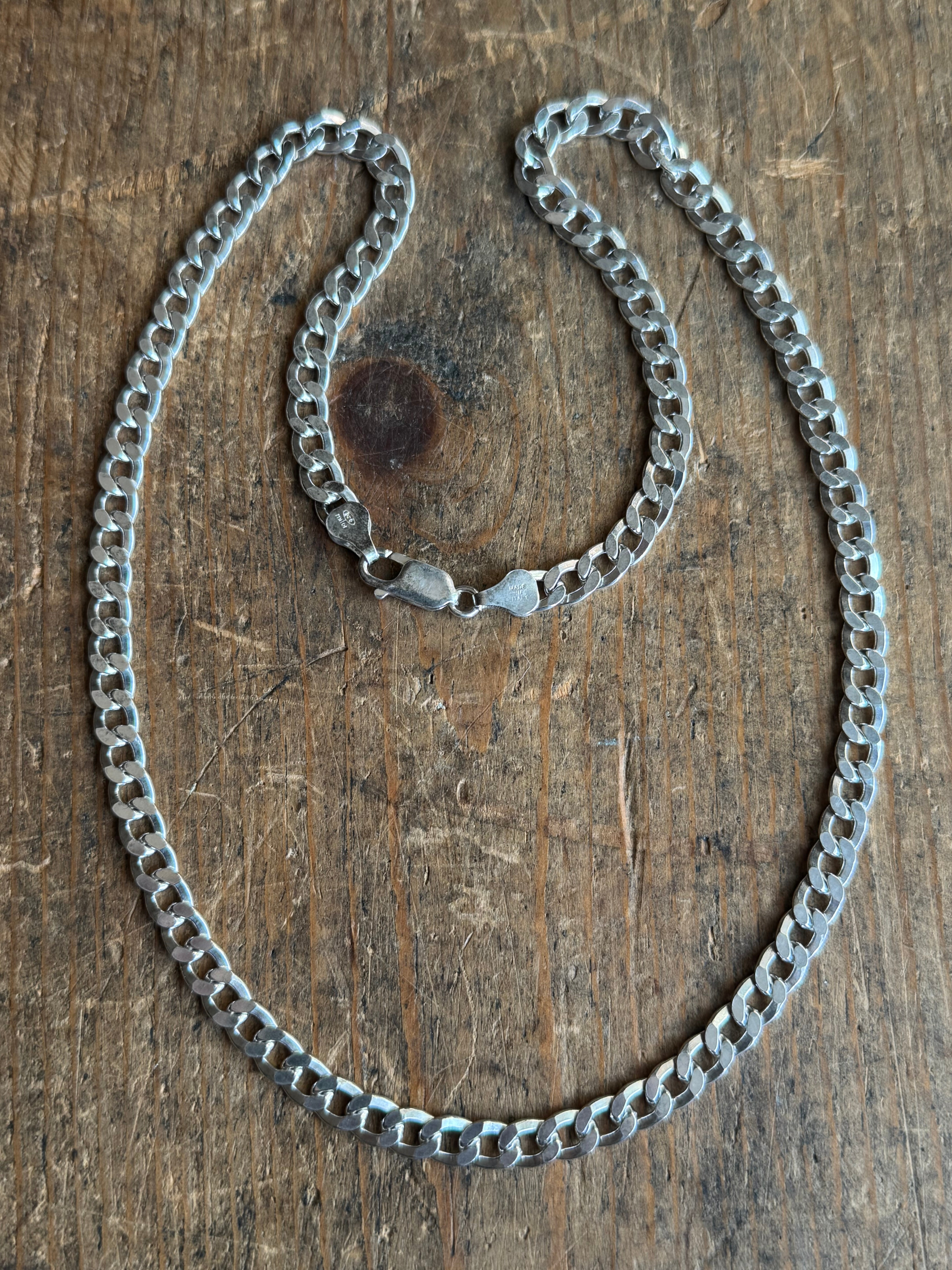 Vintage Sterling Silver 20” Curb Chain