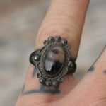 Vintage Sterling Agate Ring 5.25