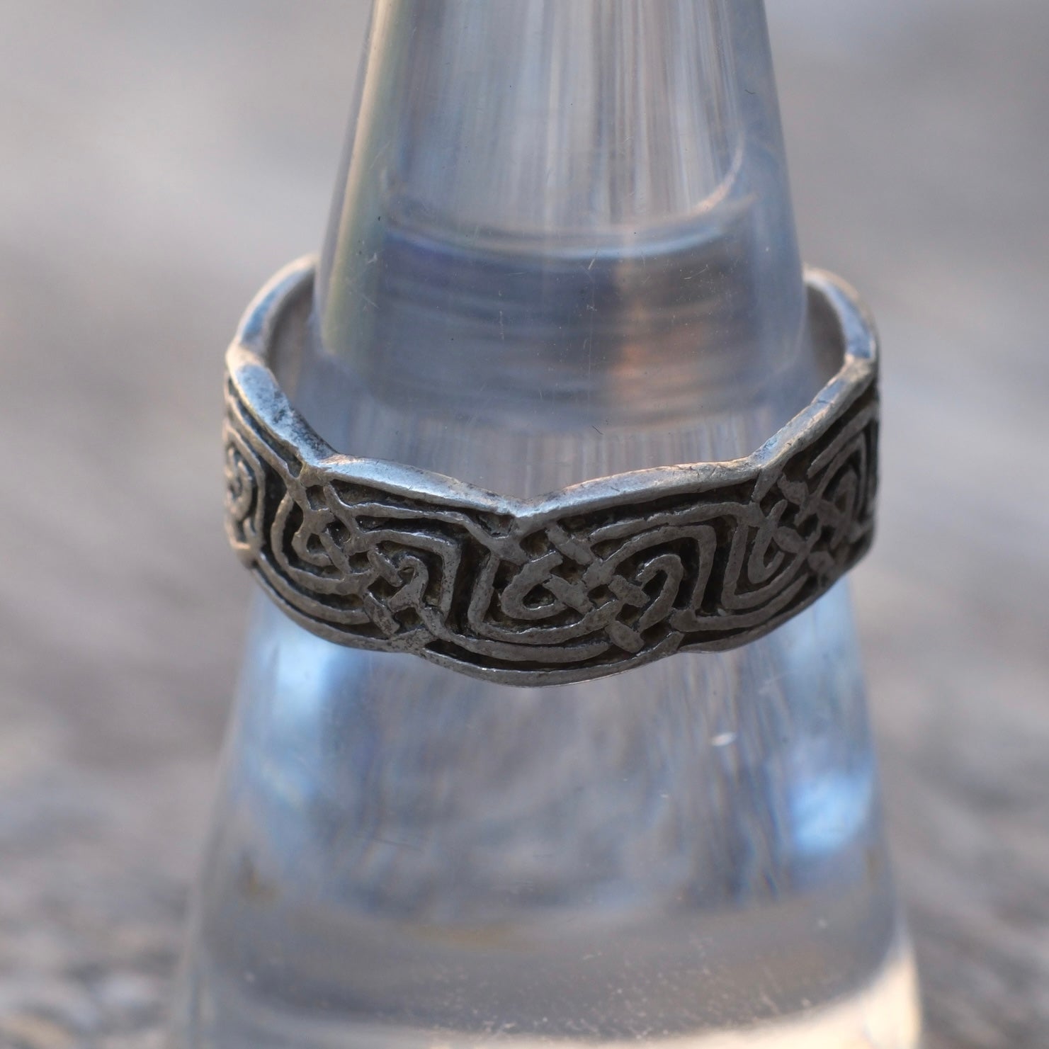Vintage Sterling Silver Celtic Band Ring 7.75