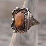 Vintage Sterling Natural Agate Ring 4.5